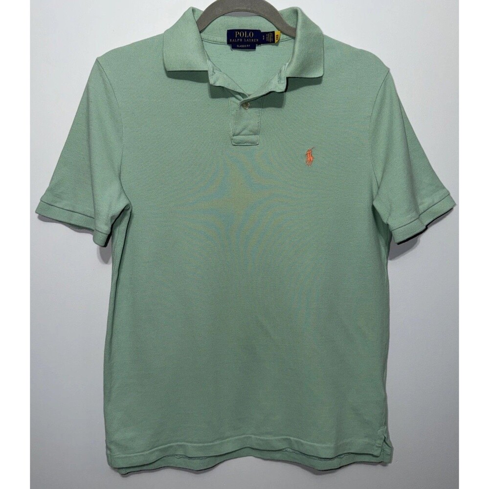 Polo Ralph Lauren Shirt Mens Small Green Classic Fit Polo Pony Logo Cotton